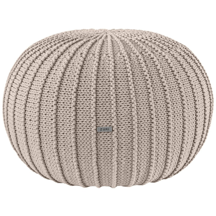 Knitted pouffe | BEIGE - Zuri House