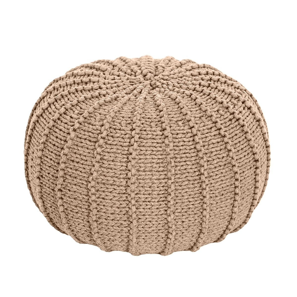 Knitted pouffe | CARAMEL - Zuri House