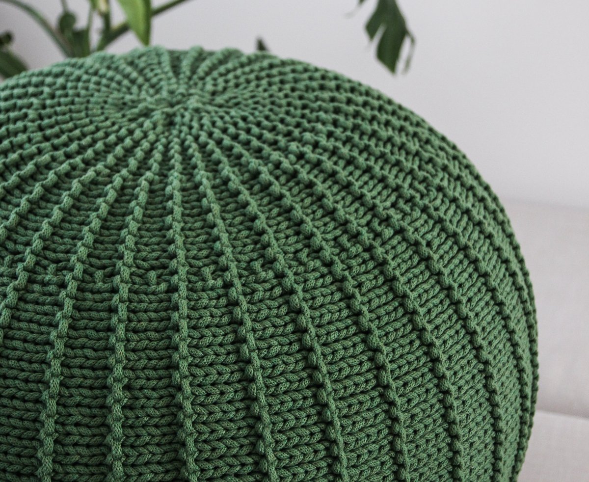 Knitted pouffe, Large | AVOCADO - Zuri House