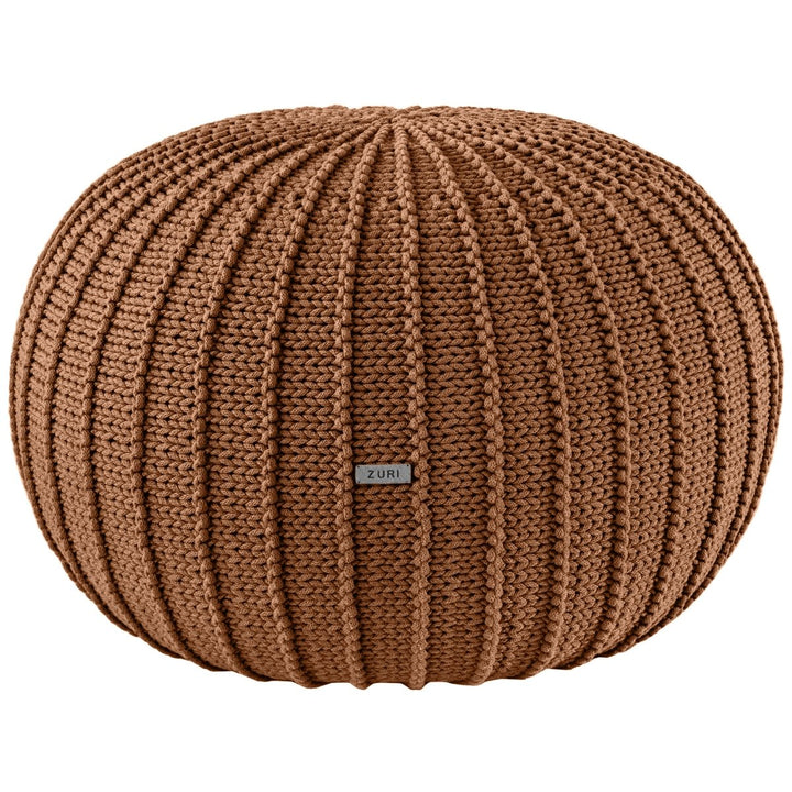 Knitted pouffe, Large | CINNAMON - Zuri House