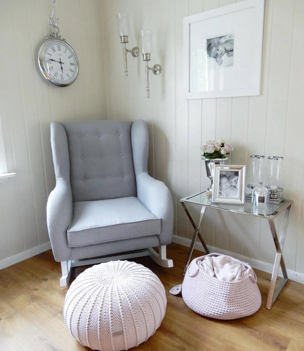 Knitted pouffe, Large | IVORY - Zuri House