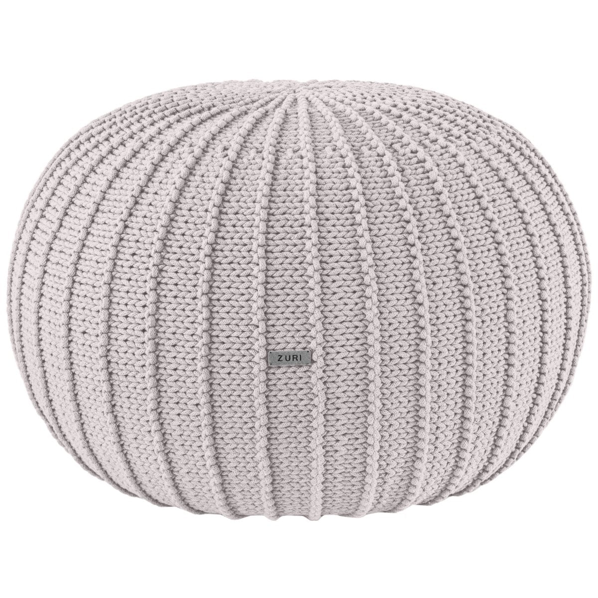 Knitted pouffe, Large | OATMEAL - Zuri House