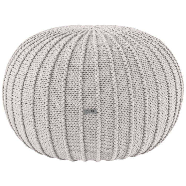 Knitted pouffe, Large | OATMEAL - Zuri House