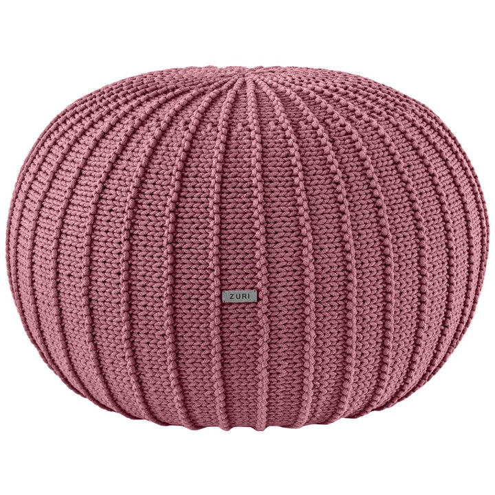 Knitted pouffe, Large | OLD ROSE - Zuri House