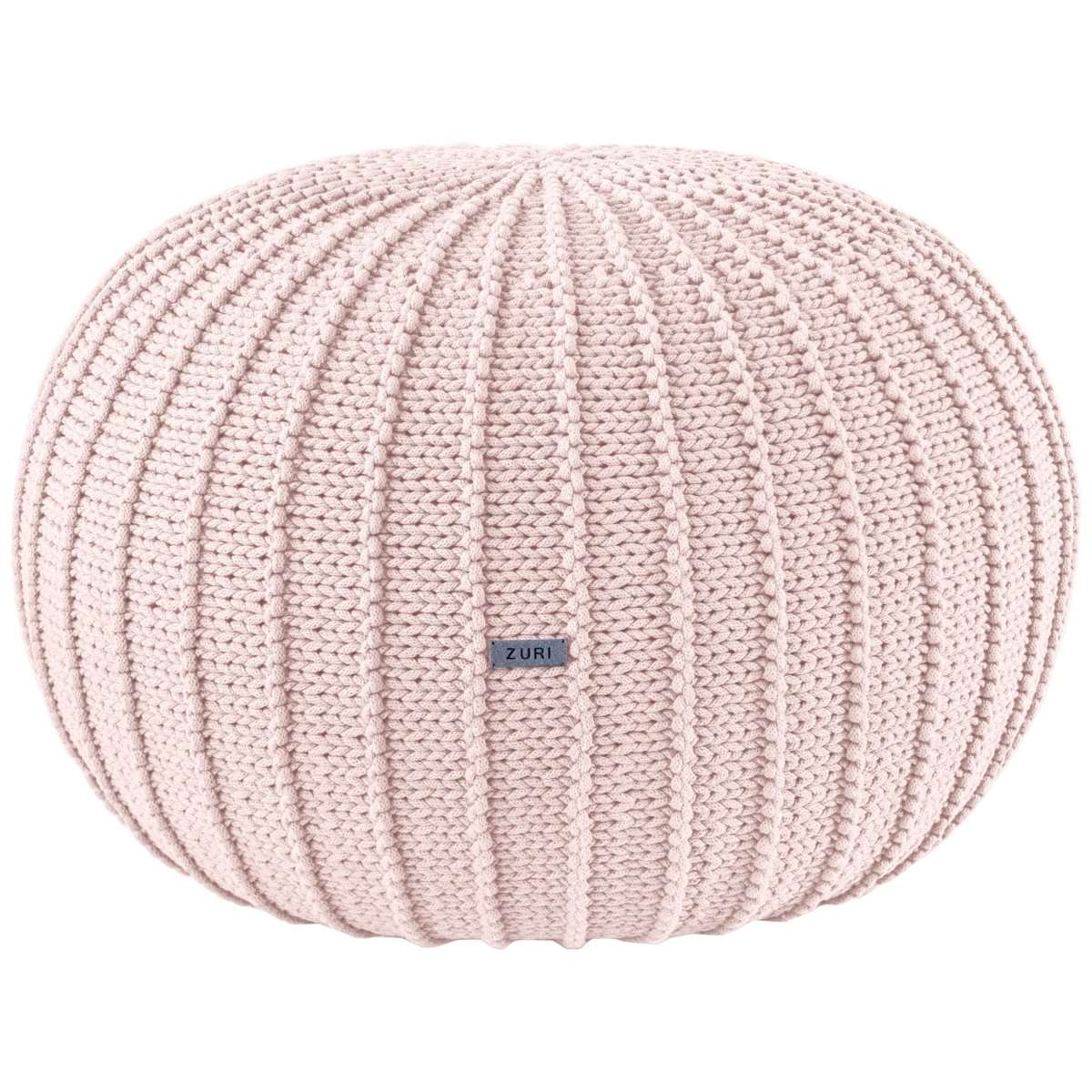 Knitted pouffe, Large | PALE PINK - Zuri House
