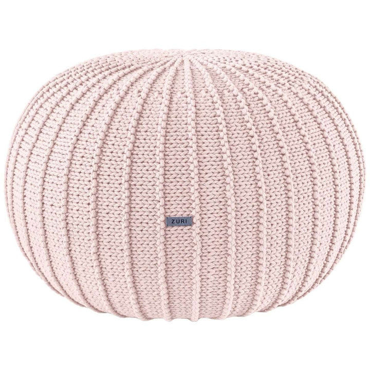 Knitted pouffe, Large | PALE PINK - Zuri House
