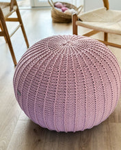 Knitted pouffe, Large | POWDER PINK - Zuri House