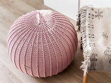 Knitted pouffe, Large | POWDER PINK - Zuri House