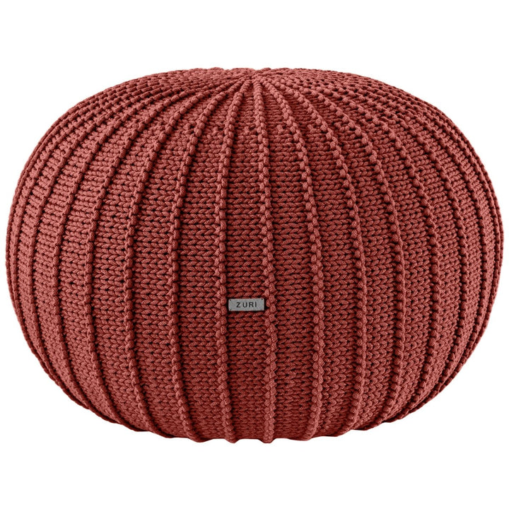 Knitted pouffe, Large | TERRACOTTA - Zuri House