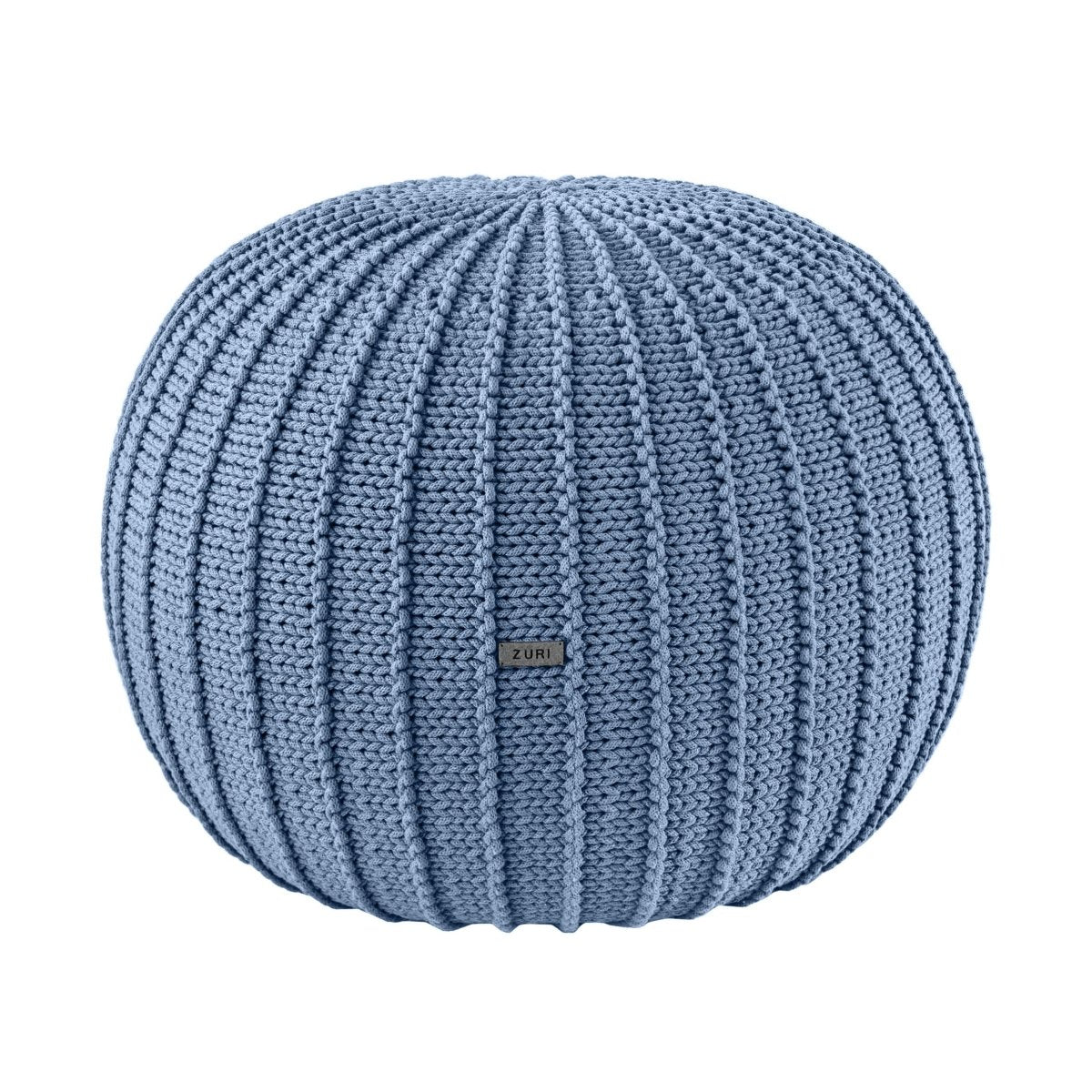 Knitted pouffe | LIGHT DENIM - Zuri House