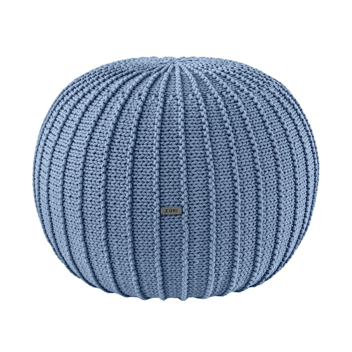 Knitted pouffe | LIGHT DENIM - Zuri House