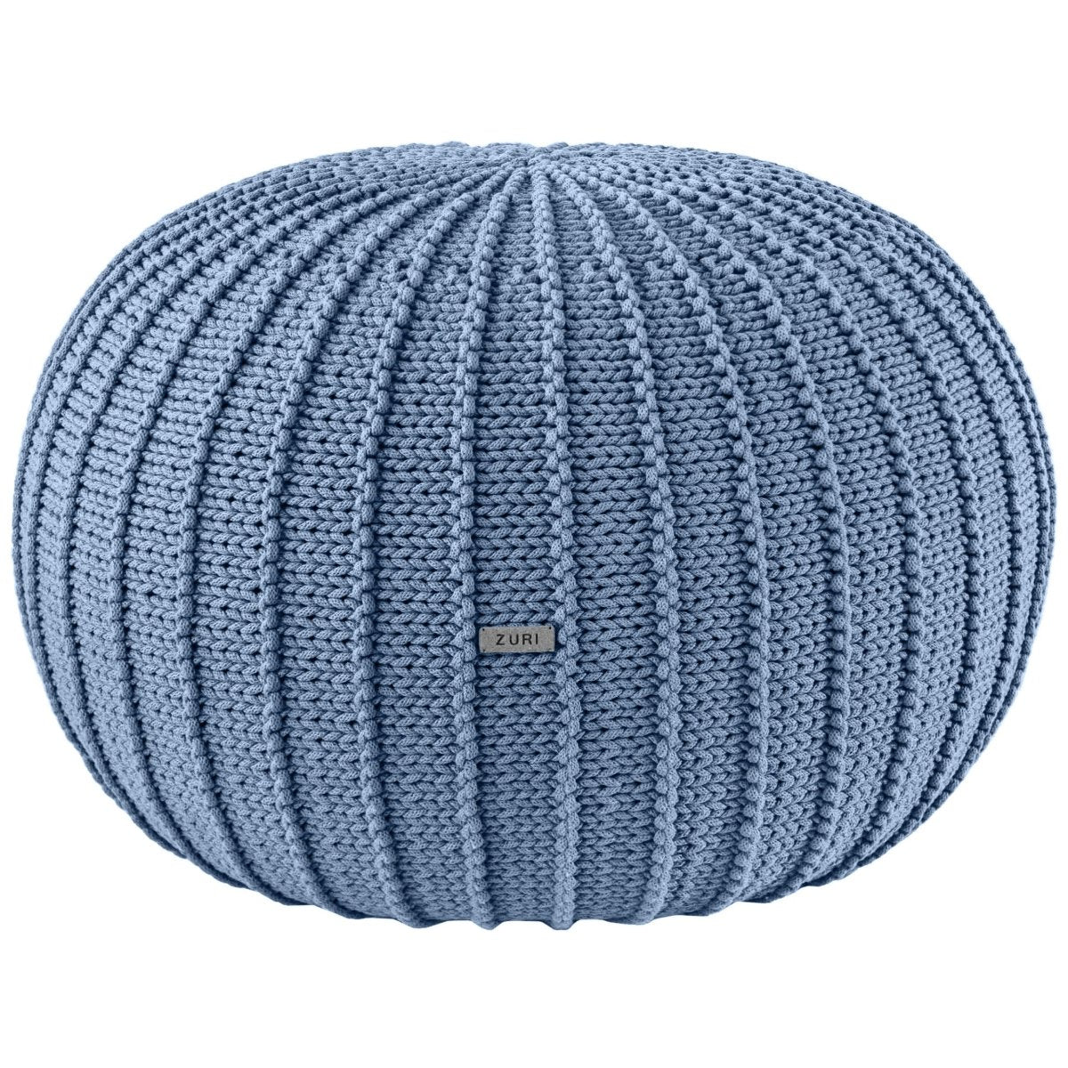 Knitted pouffe | LIGHT DENIM - Zuri House