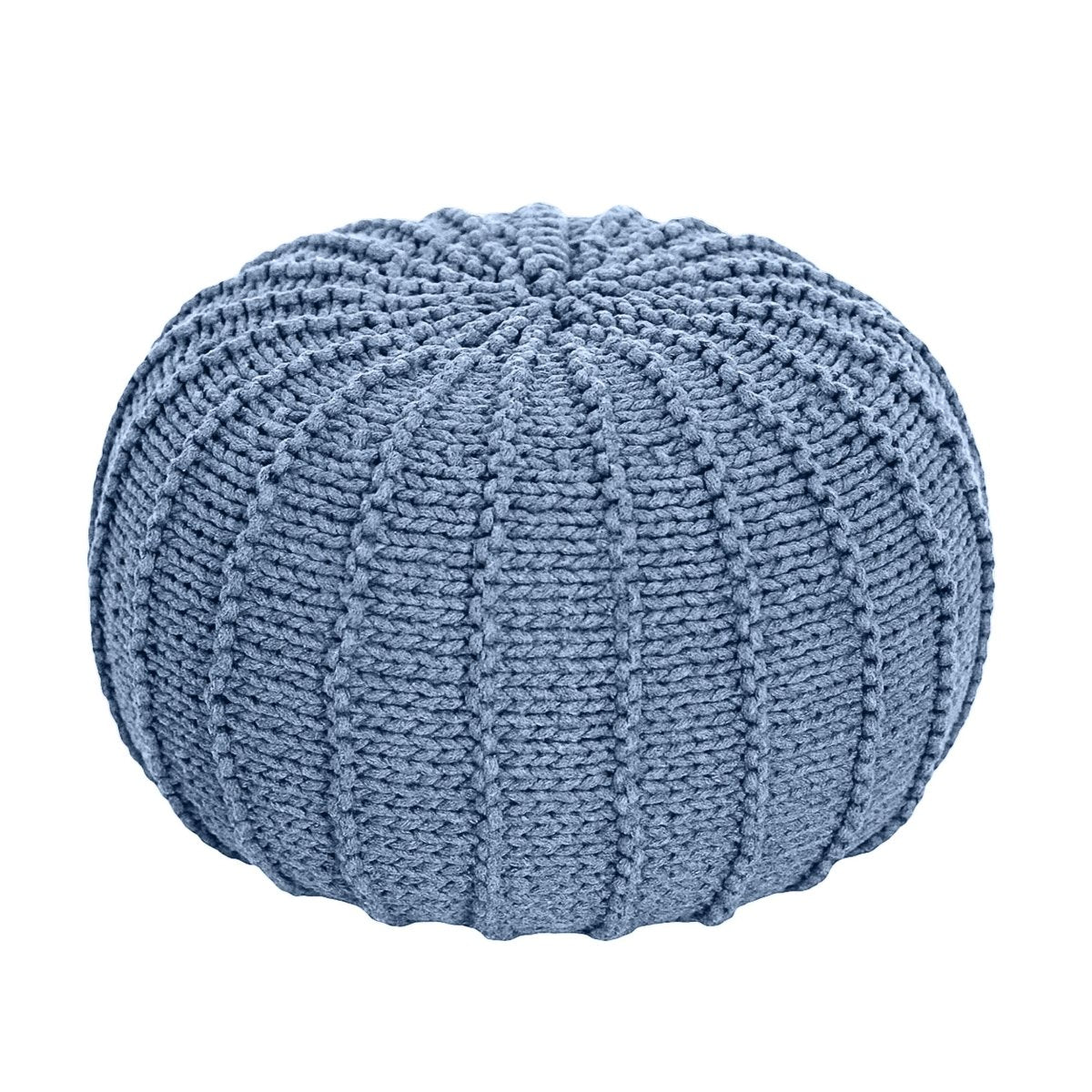 Knitted pouffe | LIGHT DENIM - Zuri House
