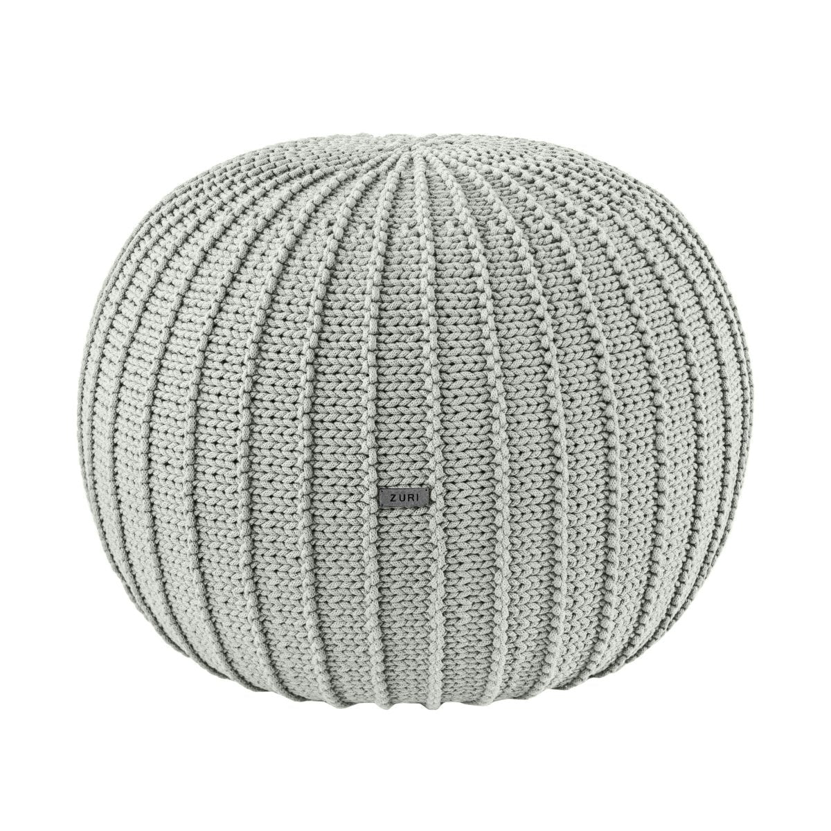Knitted pouffe | LIGHT OLIVE - Zuri House