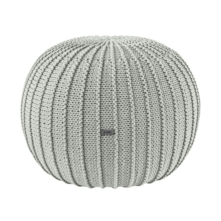 Knitted pouffe | LIGHT OLIVE - Zuri House