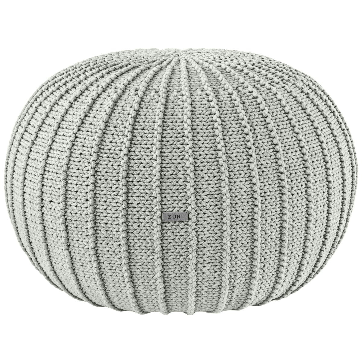 Knitted pouffe | LIGHT OLIVE - Zuri House
