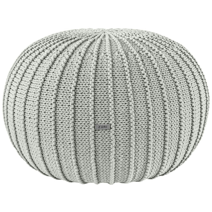Knitted pouffe | LIGHT OLIVE - Zuri House
