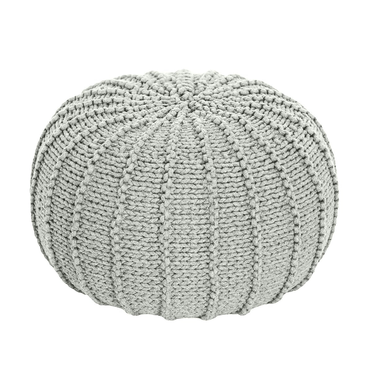 Knitted pouffe | LIGHT OLIVE - Zuri House