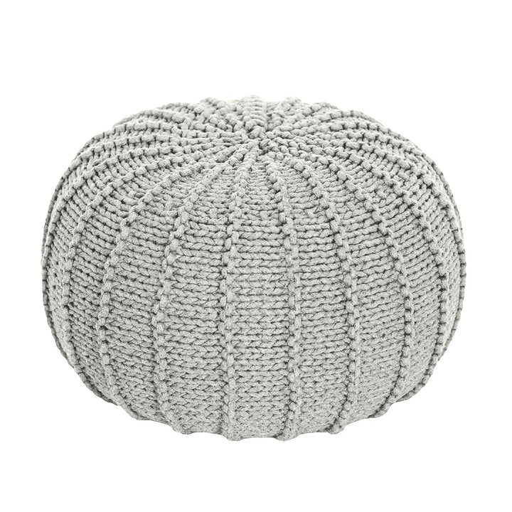 Knitted pouffe | LIGHT OLIVE - Zuri House