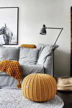 Knitted pouffe, Medium | MUSTARD - Zuri House
