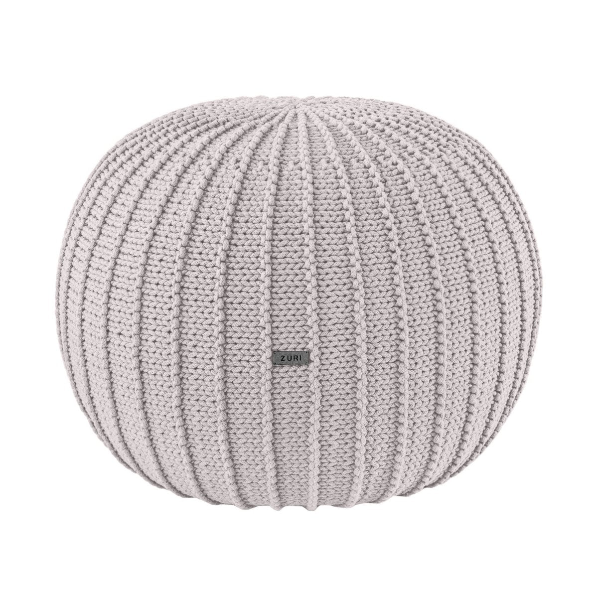 Knitted pouffe, Medium | OATMEAL - Zuri House
