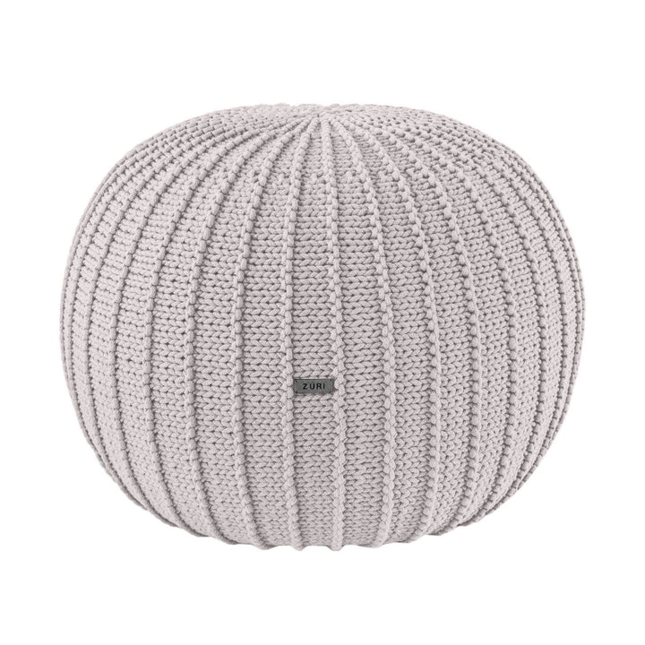 Knitted pouffe, Medium | OATMEAL - Zuri House