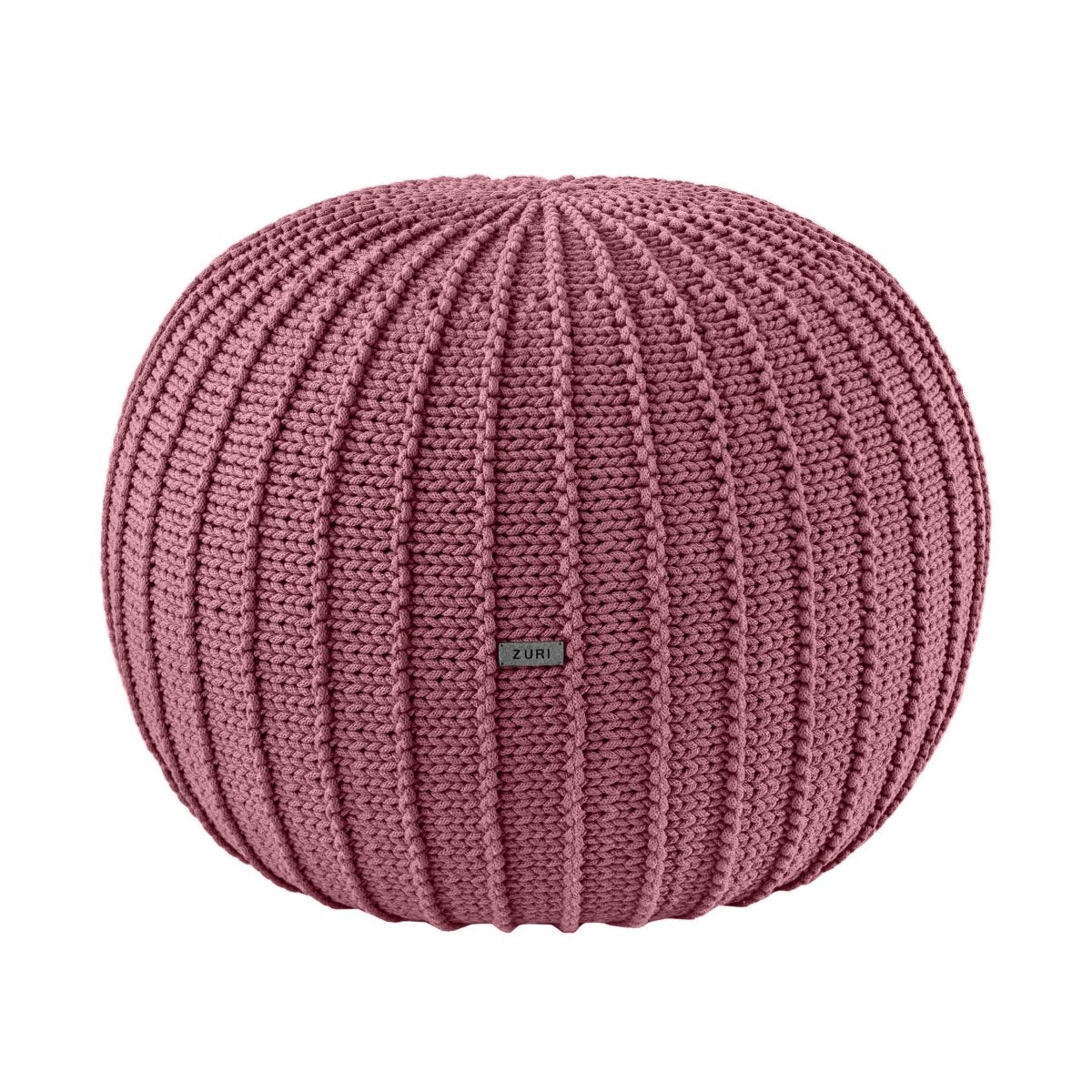 Knitted pouffe, Medium | OLD ROSE - Zuri House