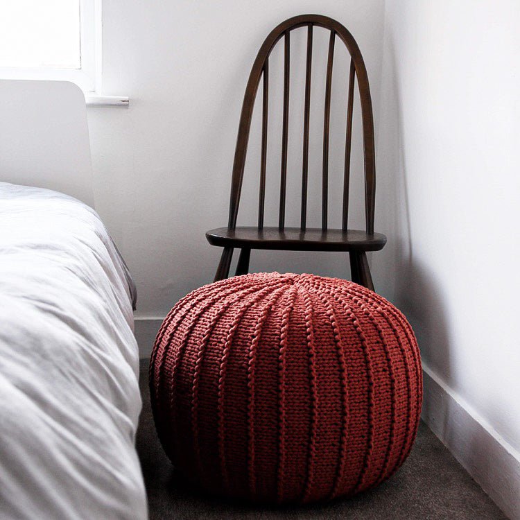 Knitted pouffe, Medium | TERRACOTTA - Zuri House