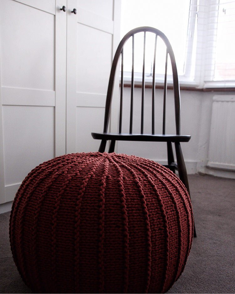 Knitted pouffe, Medium | TERRACOTTA - Zuri House