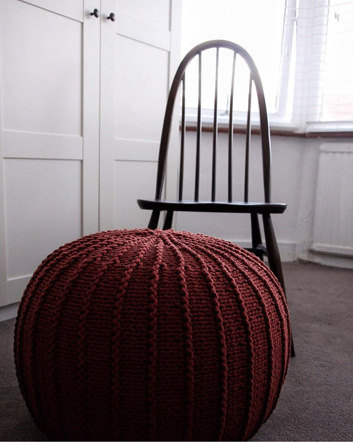 Knitted pouffe, Medium | TERRACOTTA - Zuri House