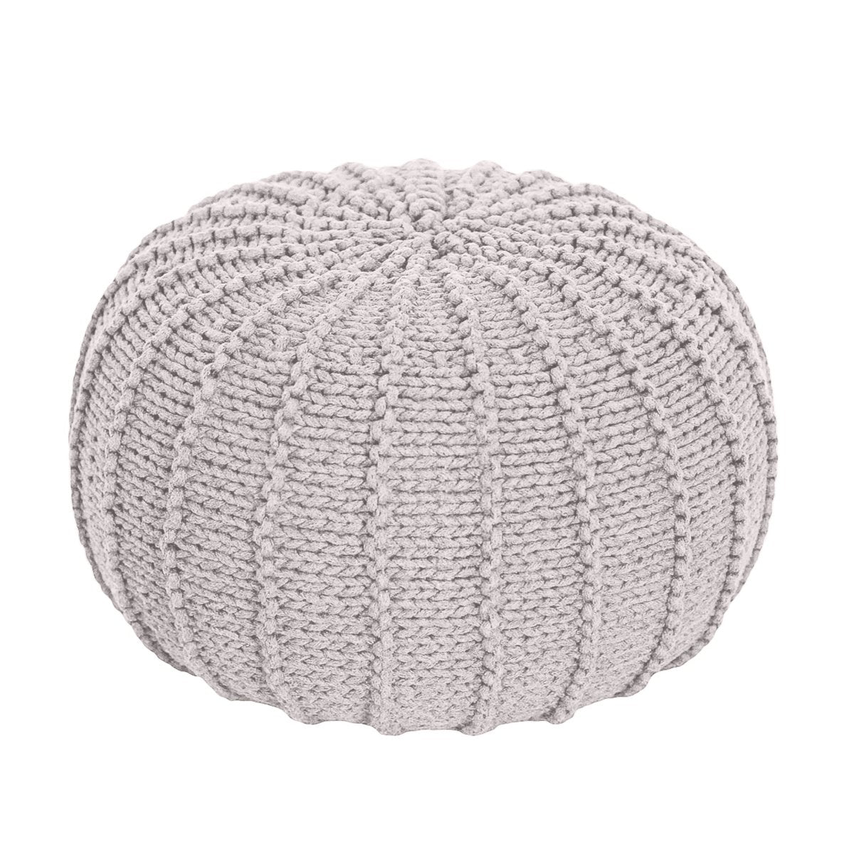 Knitted pouffe | OATMEAL - Zuri House