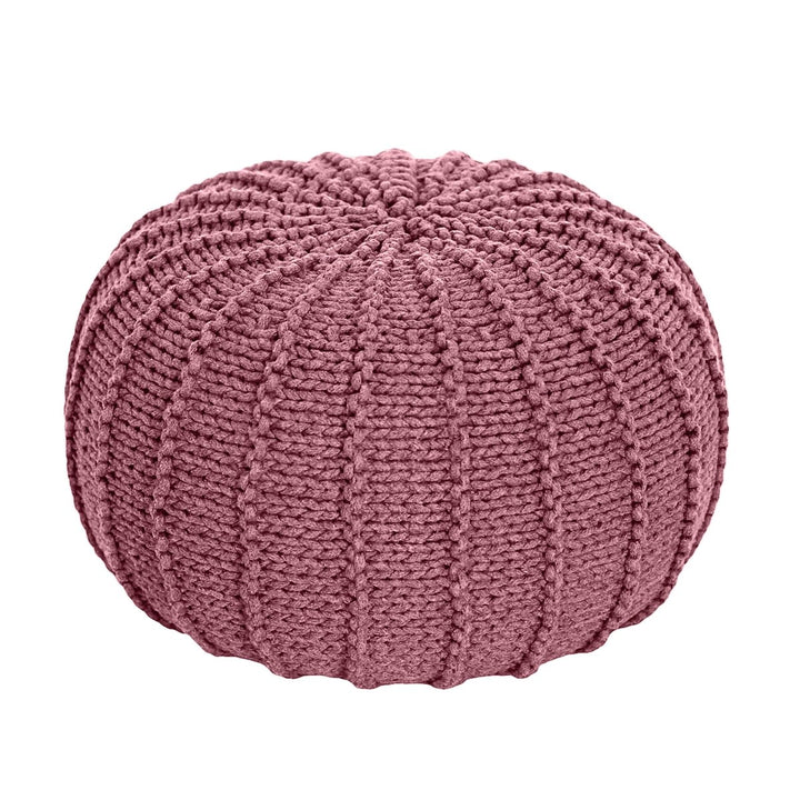 Knitted pouffe | OLD ROSE - Zuri House