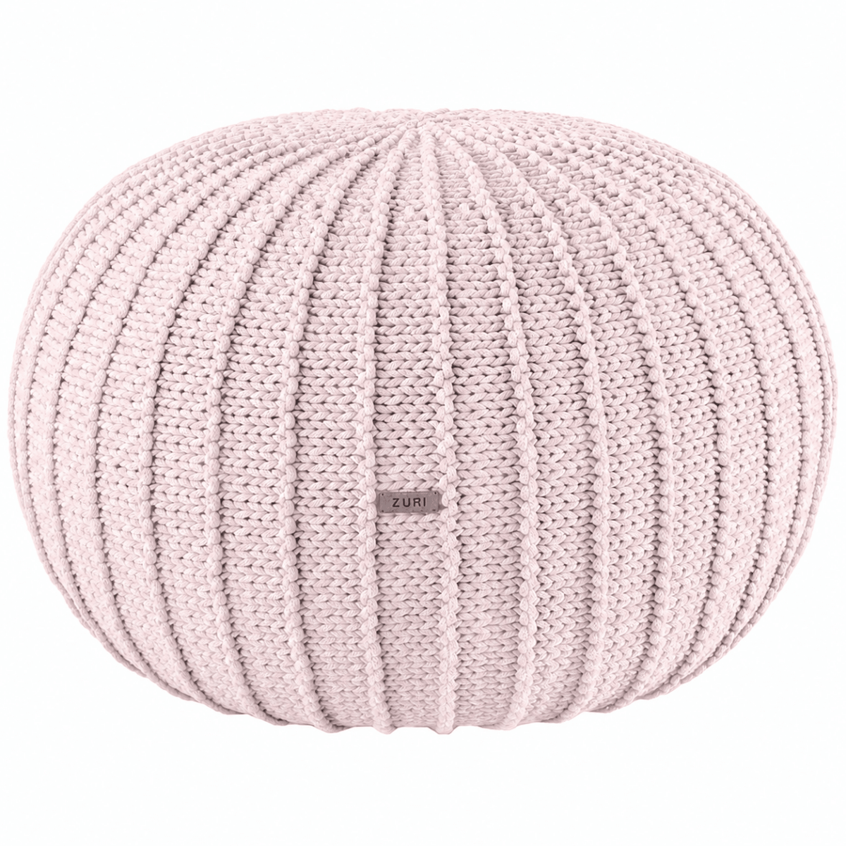 Knitted pouffe | PALE PINK - Zuri House