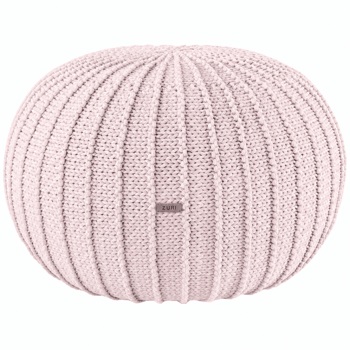 Knitted pouffe | PALE PINK - Zuri House
