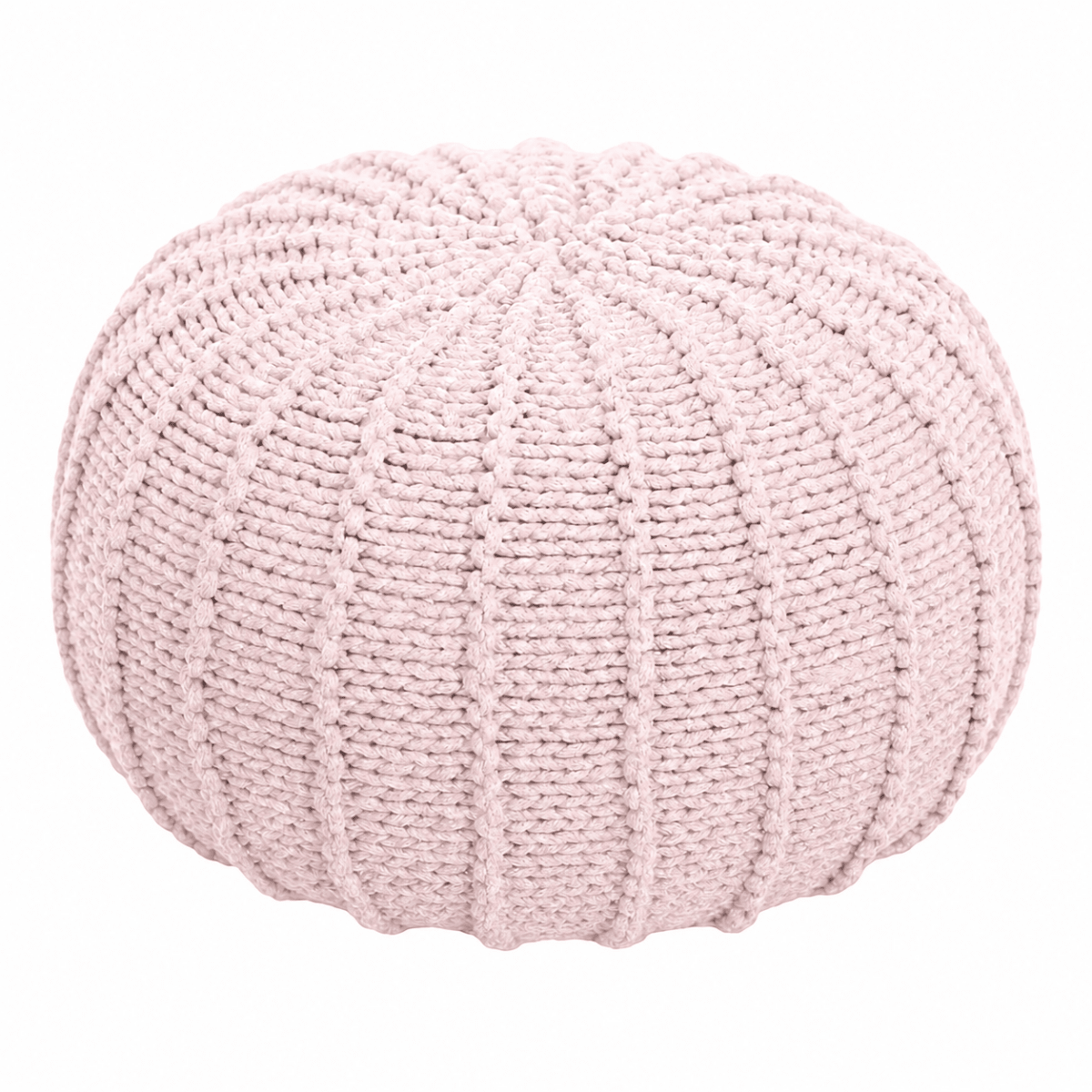 Knitted pouffe | PALE PINK - Zuri House