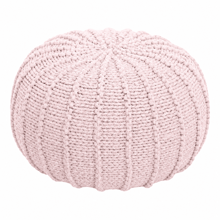 Knitted pouffe | PALE PINK - Zuri House
