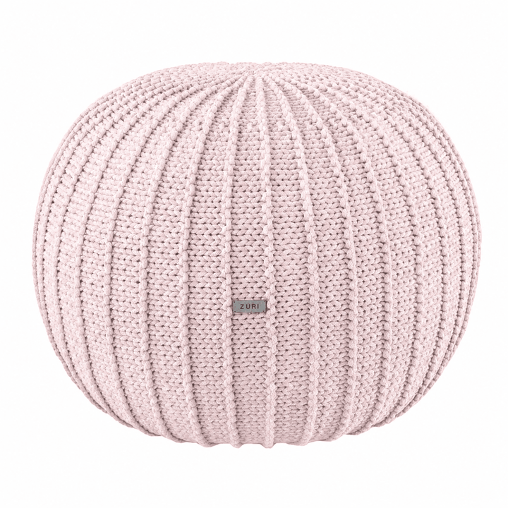 Knitted pouffe | PALE PINK - Zuri House