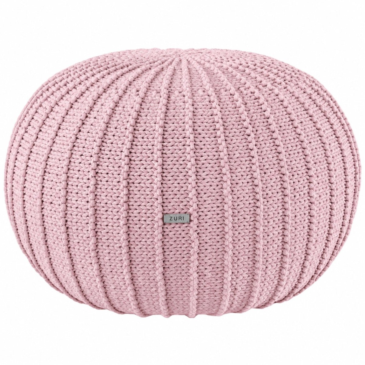 Knitted pouffe | POWDER PINK - Zuri House