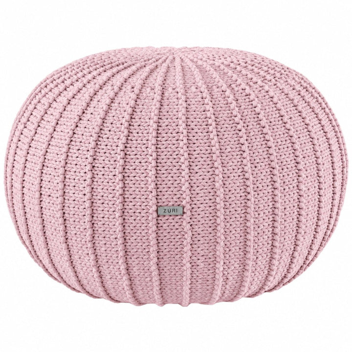 Knitted pouffe | POWDER PINK - Zuri House
