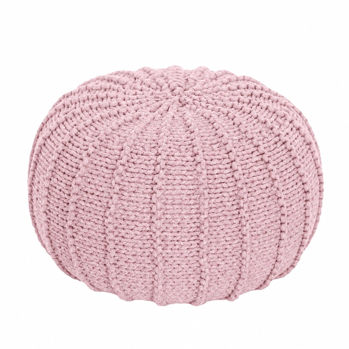 Knitted pouffe | POWDER PINK - Zuri House