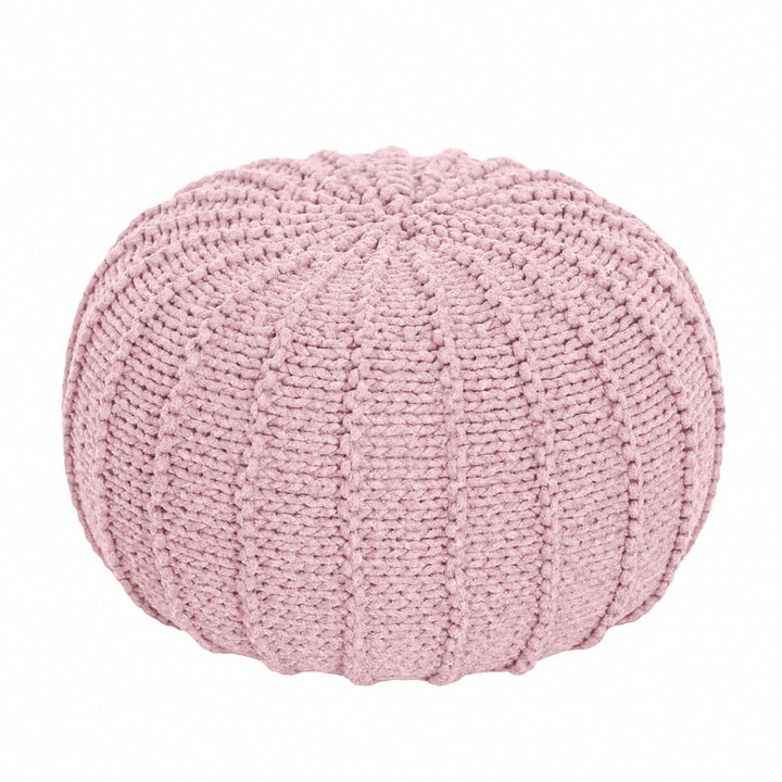 Knitted pouffe | POWDER PINK - Zuri House