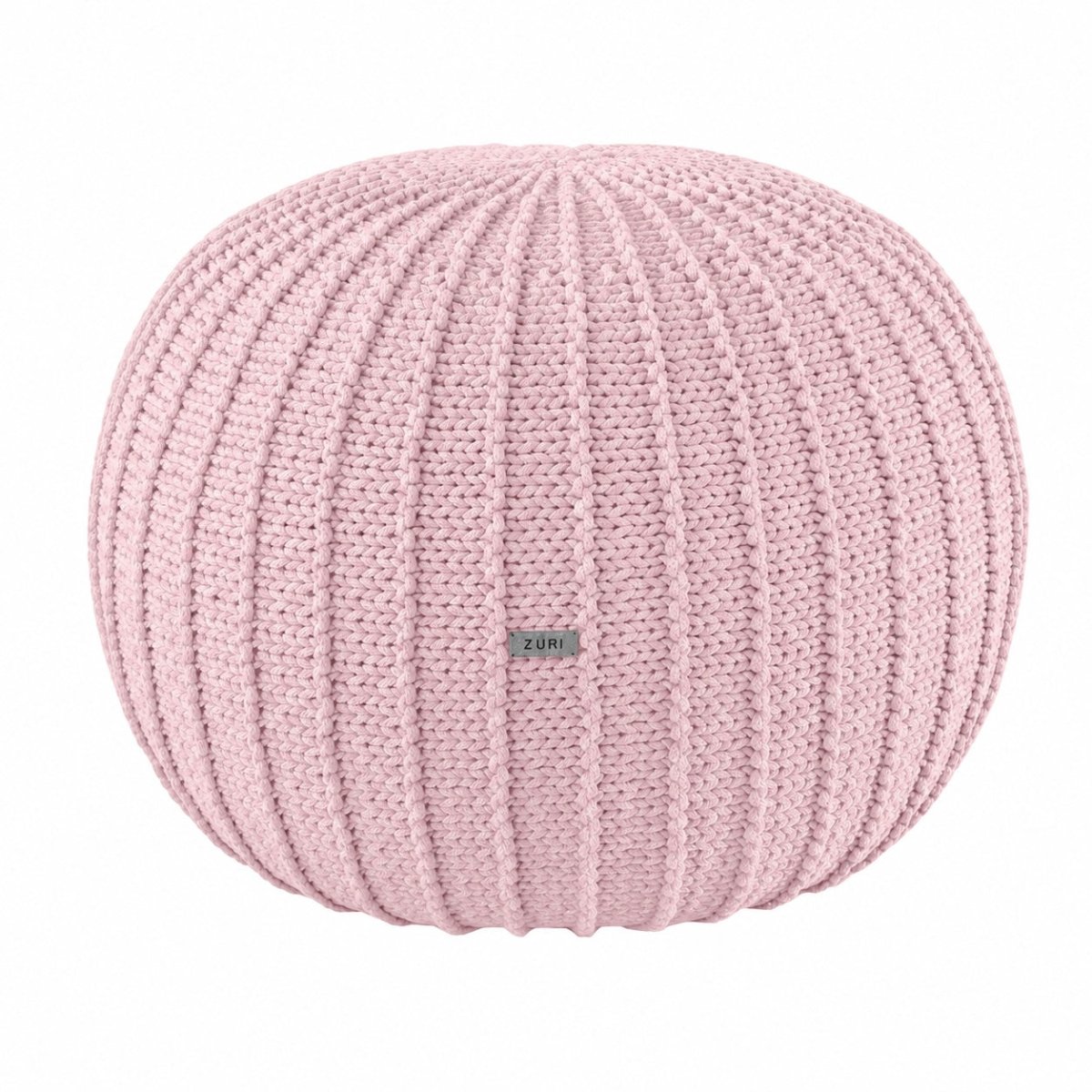 Knitted pouffe | POWDER PINK - Zuri House