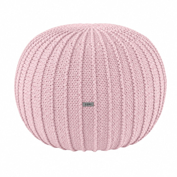 Knitted pouffe | POWDER PINK - Zuri House