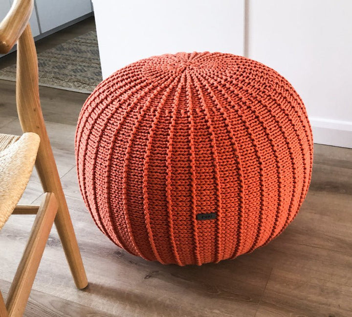 Knitted pouffe | PUMPKIN - Zuri House
