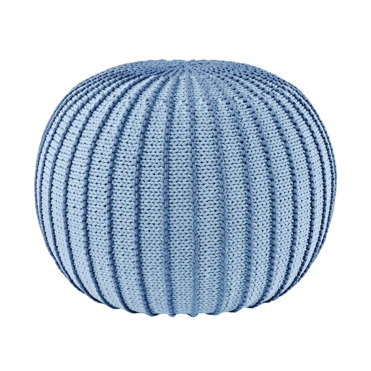 Knitted pouffe ZIGGY | BABY BLUE - Zuri House