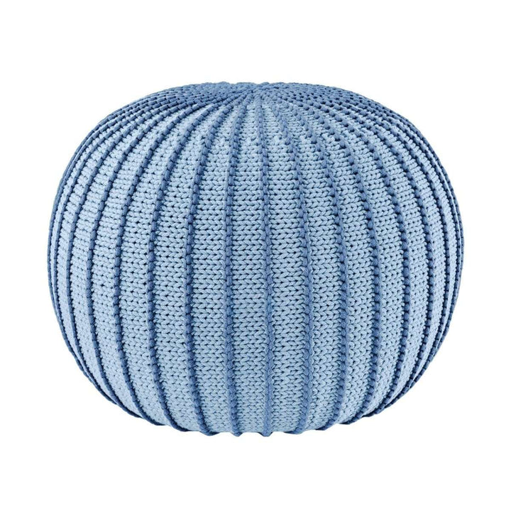 Knitted pouffe ZIGGY | BABY BLUE - Zuri House