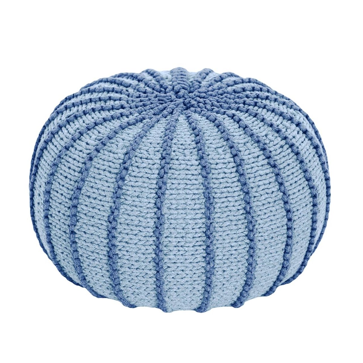Knitted pouffe ZIGGY | BABY BLUE - Zuri House