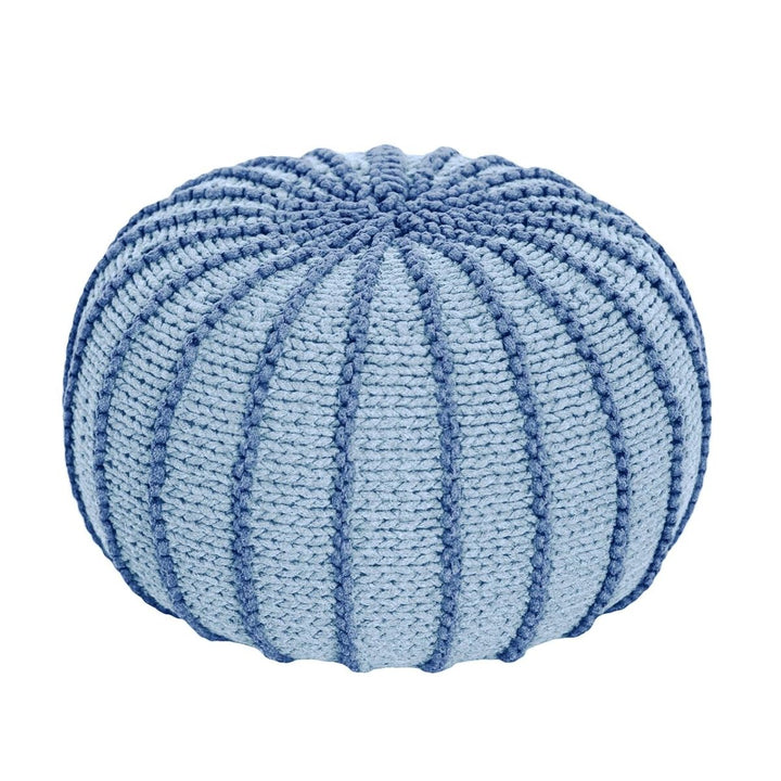 Knitted pouffe ZIGGY | BABY BLUE - Zuri House