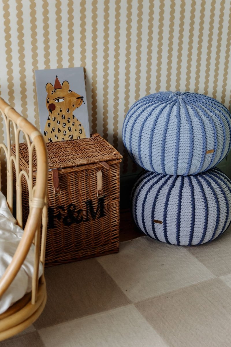 Knitted pouffe ZIGGY | BABY BLUE - Zuri House