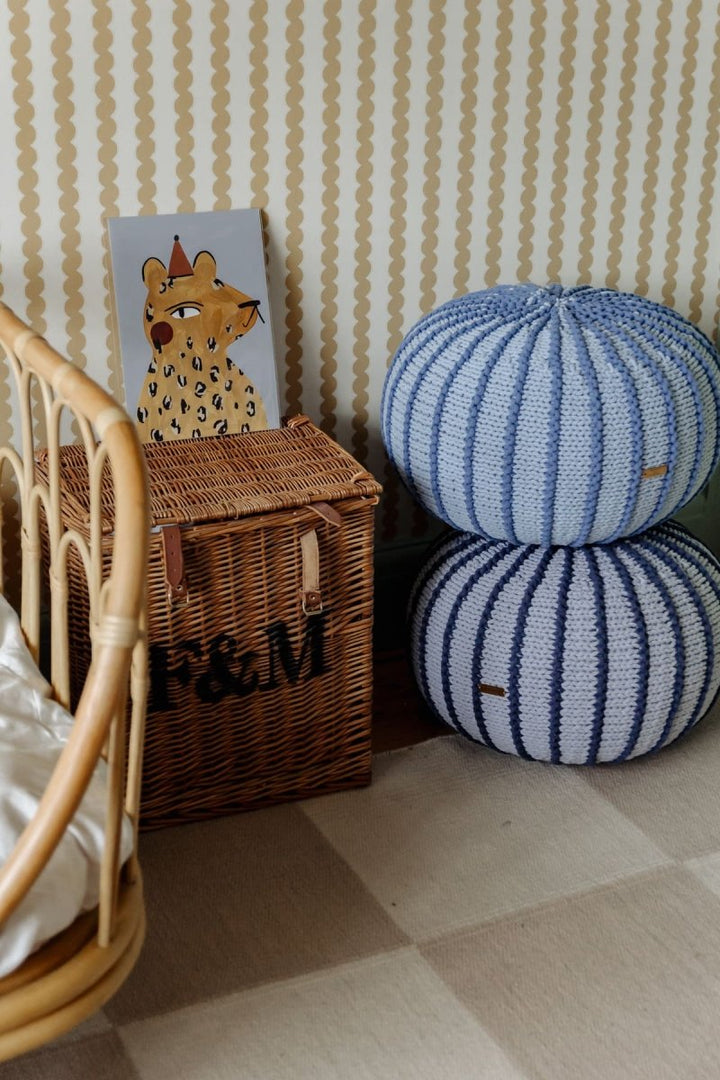 Knitted pouffe ZIGGY | BABY BLUE - Zuri House